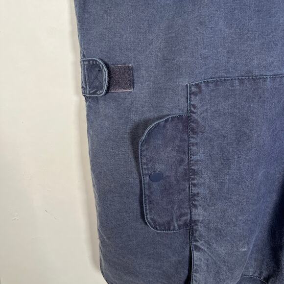 Vintage Banana Republic Women's Blue Safari Cargo Vest L Hoodie Full Zip - Picture 8 of 11